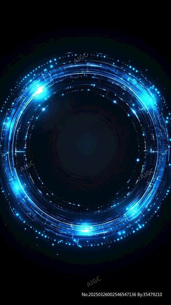 蓝色科技感光环背景图