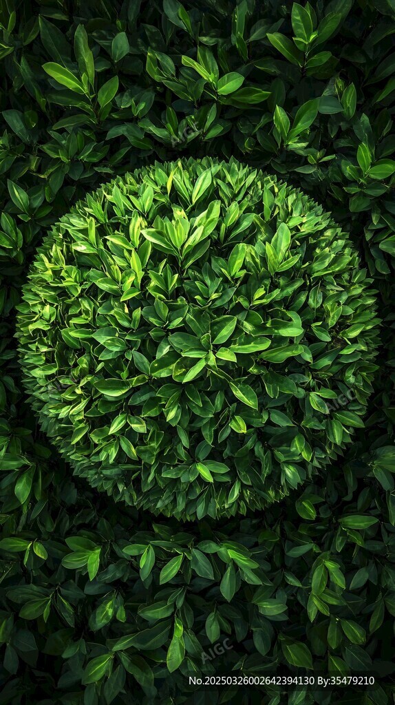 圆形绿植特写