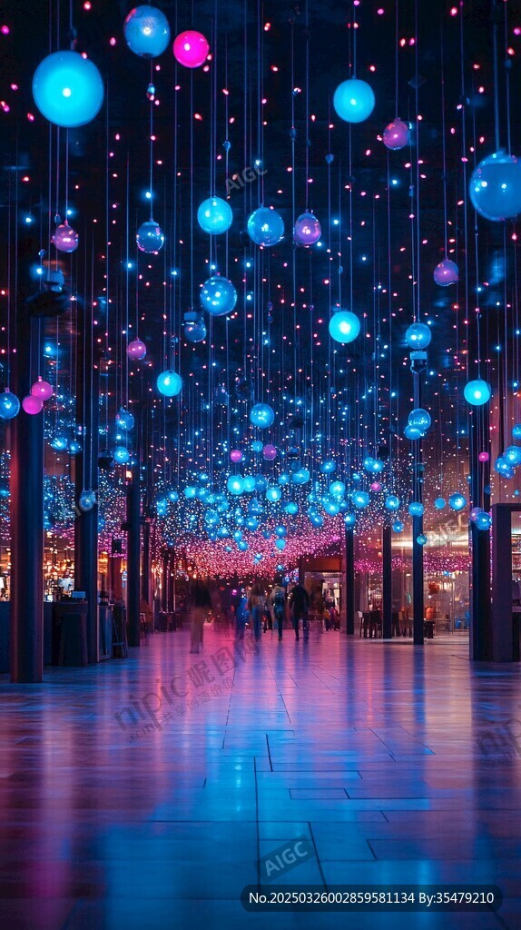 梦幻彩灯营造浪漫空间