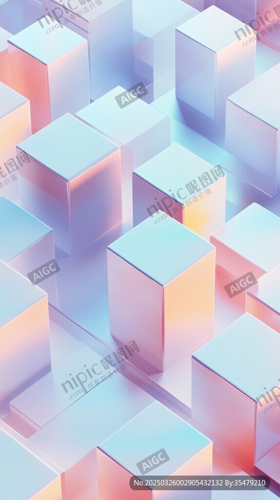 梦幻渐变立体方块阵列