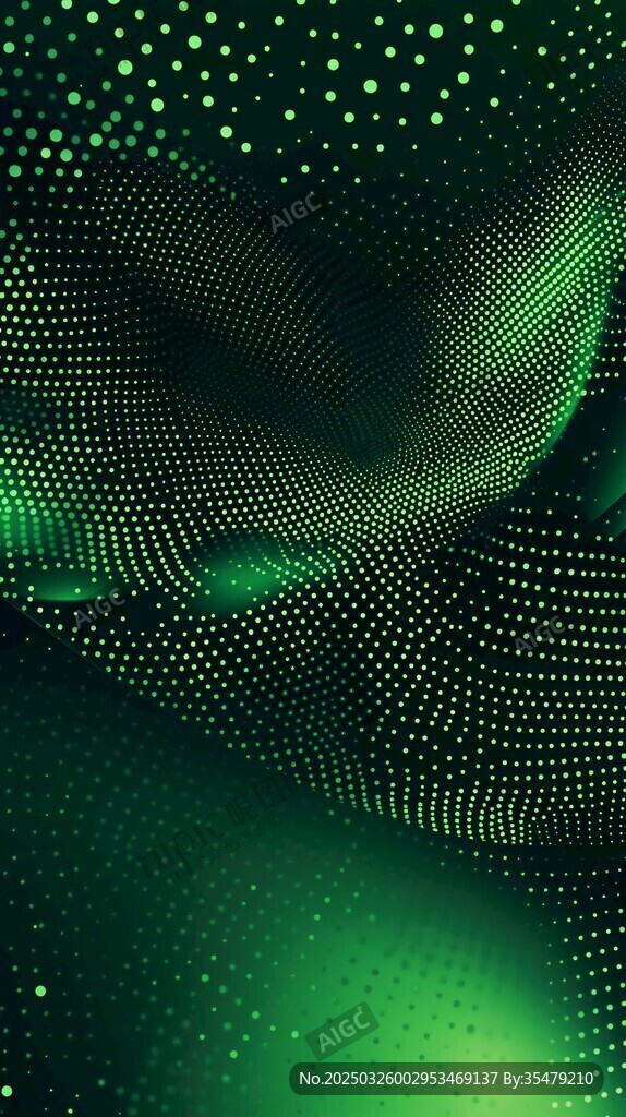 绿色粒子动态抽象背景图