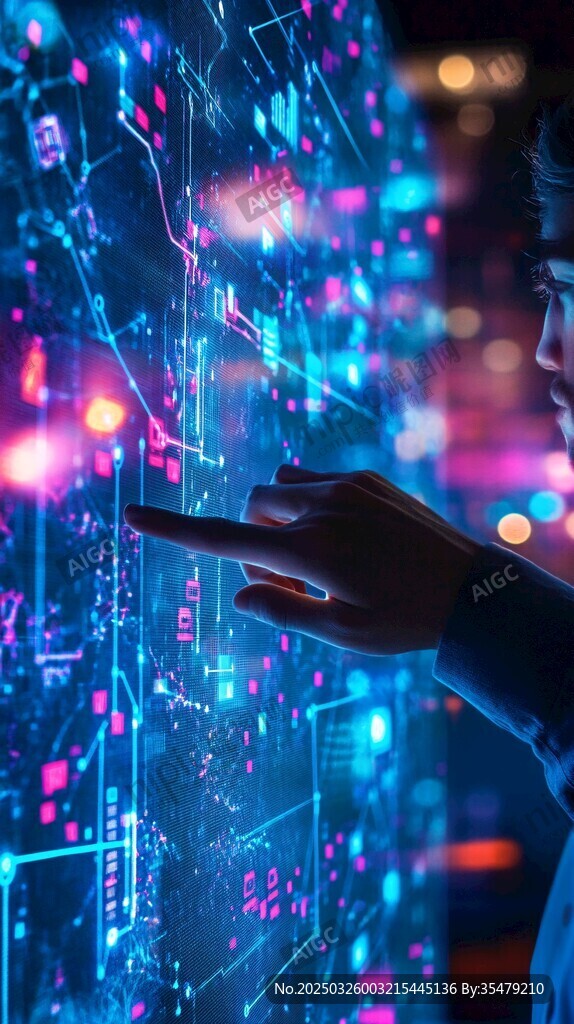 指尖触碰未来科技世界
