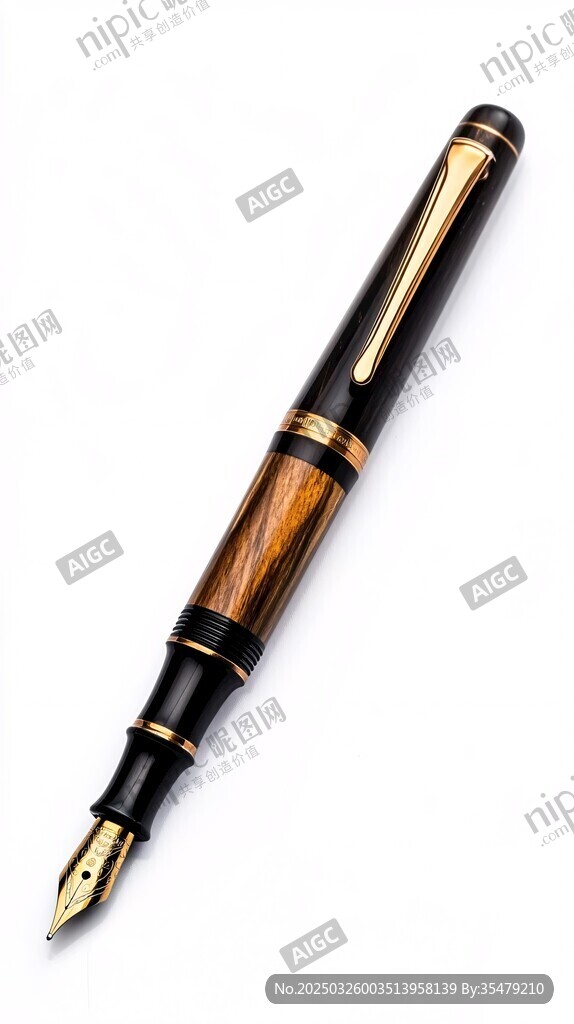 精致木纹钢笔展示