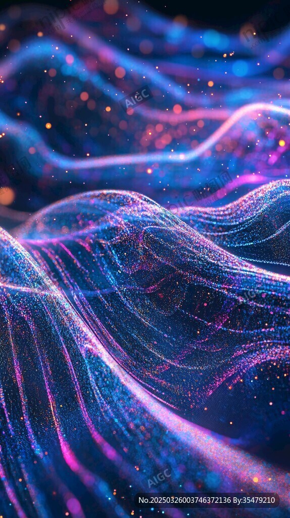 梦幻流光波纹科技背景图