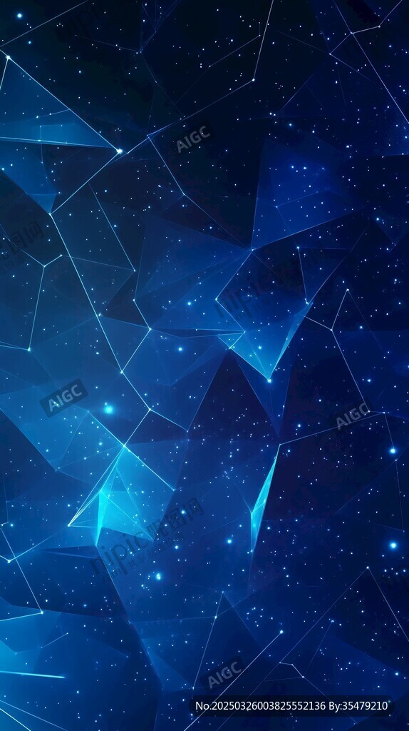 梦幻蓝调星空几何图案背景