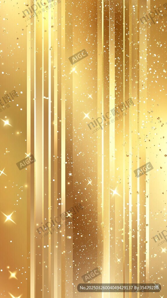 金色星光条纹梦幻背景