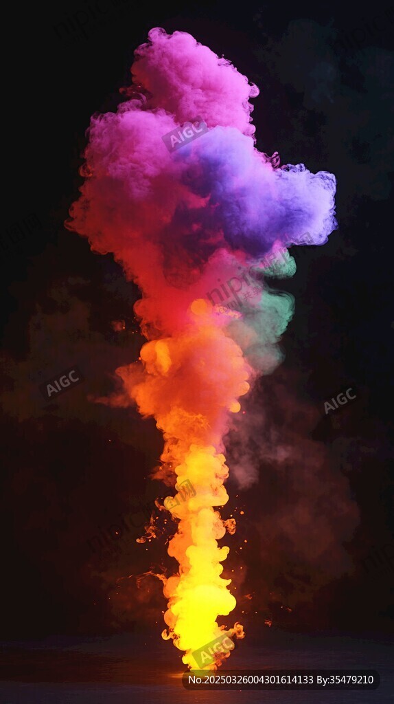 彩色烟雾爆炸瞬间奇观