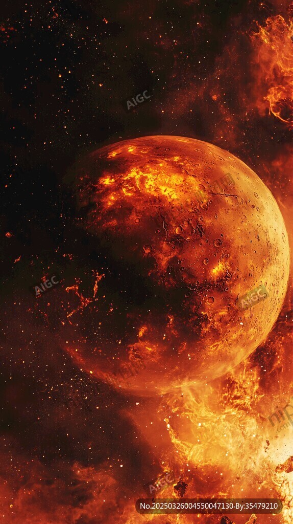 炽热星球的宇宙壮丽景象