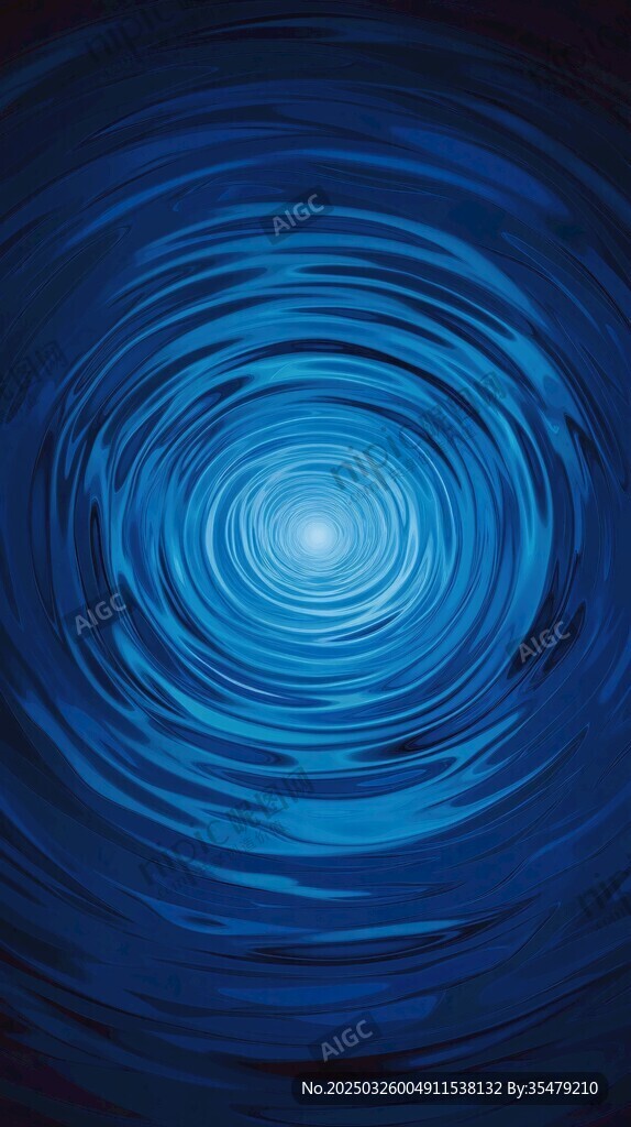 蓝色水波漩涡抽象艺术图