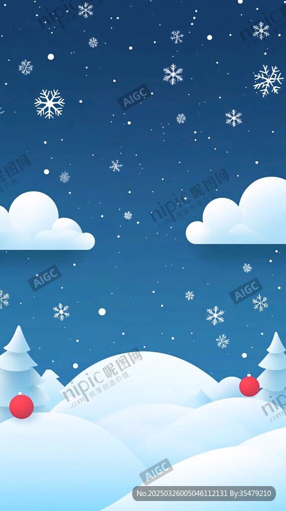 冬日雪景插画