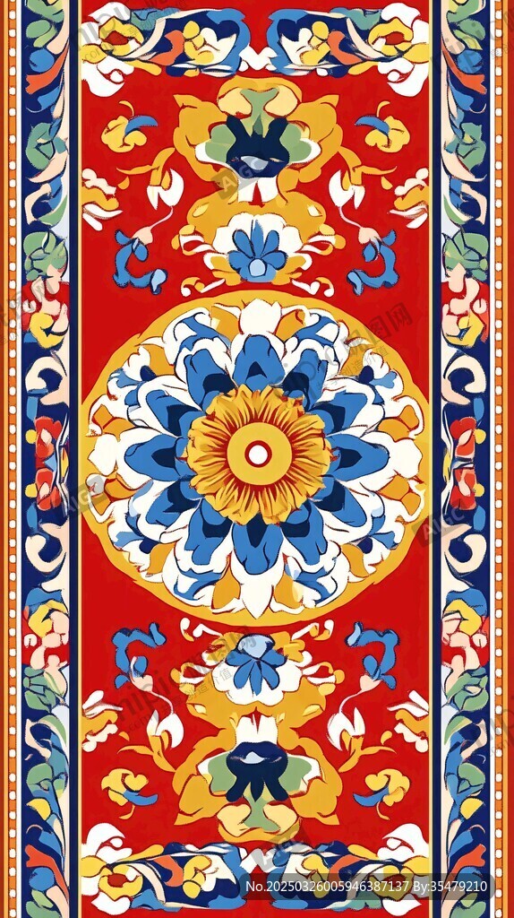中式传统花卉纹样装饰图案