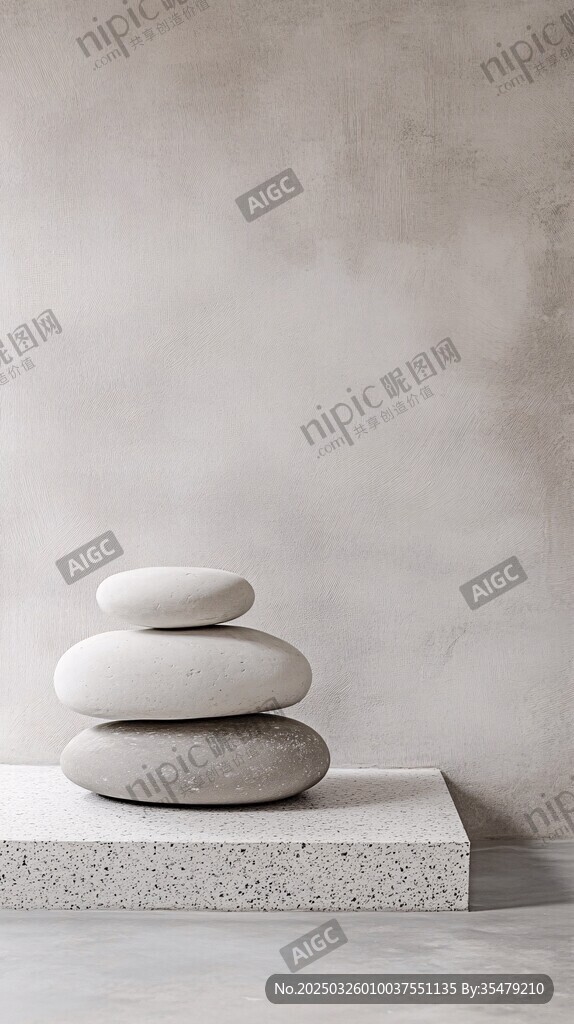 简约风堆叠石景静物