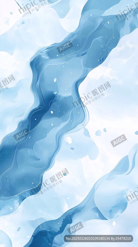 蓝色水墨风流动纹理背景