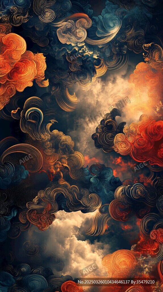 梦幻绚丽的中式云海图景