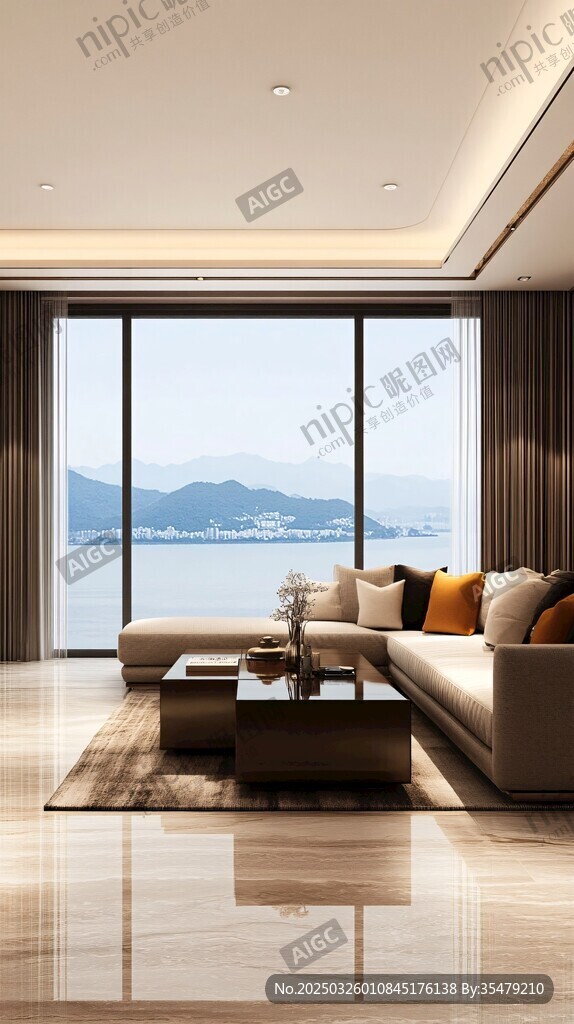湖畔阔景客厅尽显优雅格调