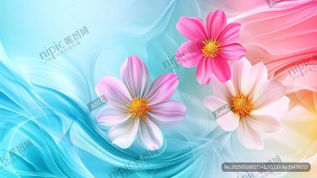 梦幻花卉背景图