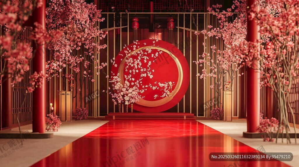 中式浪漫婚礼红韵场景