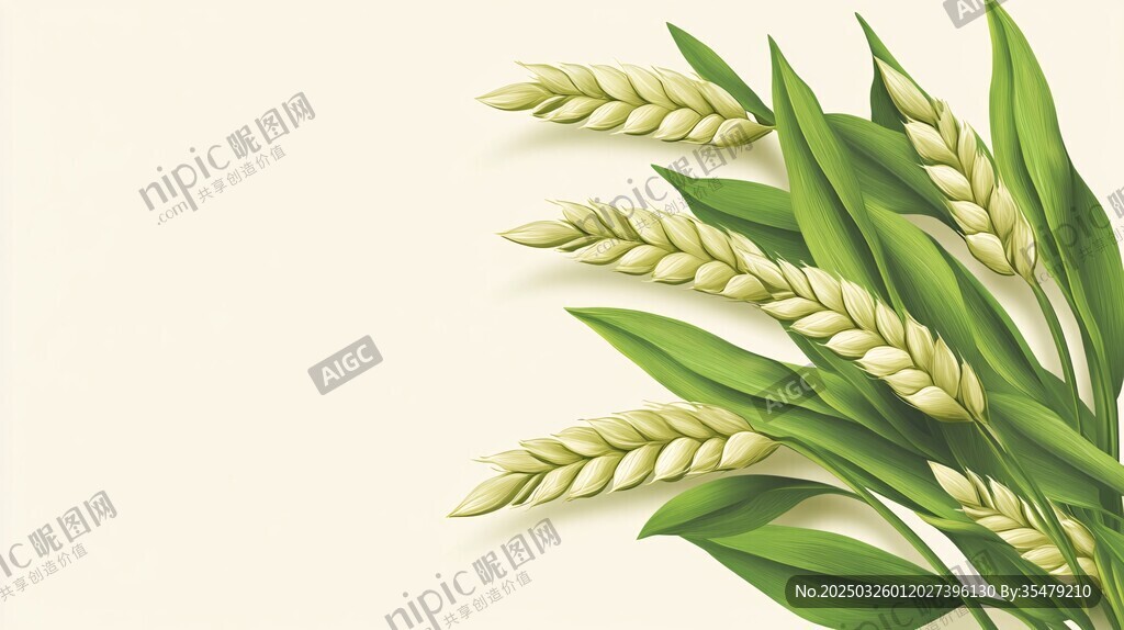 清新麦穗插画