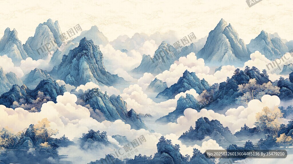 水墨云山 意境悠远