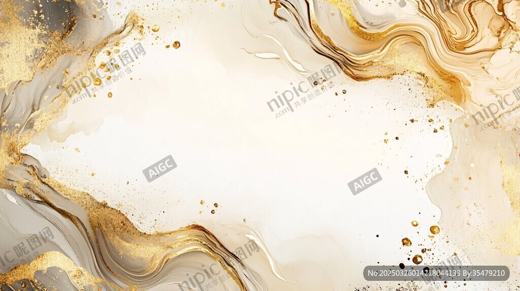 金墨流动抽象艺术背景图