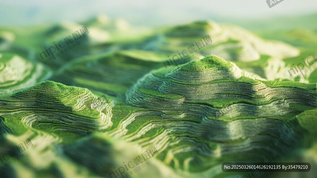 翠绿山峦3D立体景观图