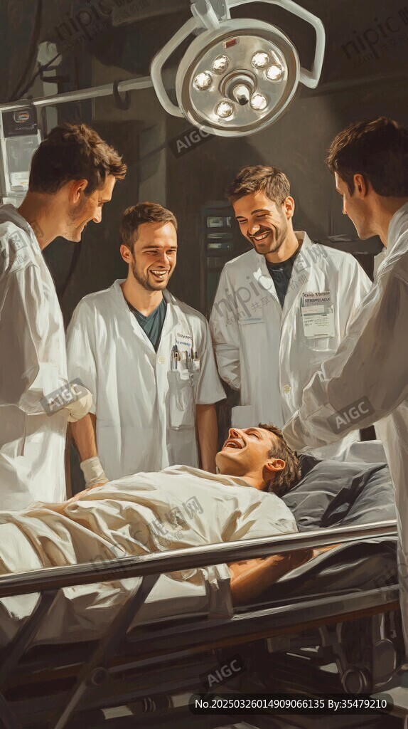 医生与患者手术室温馨互动