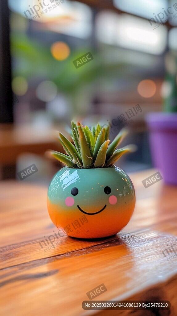 笑脸小盆栽 萌趣桌面绿植