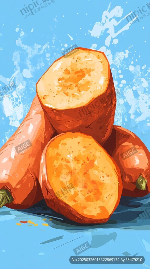 堆叠的橙色胡萝卜插画