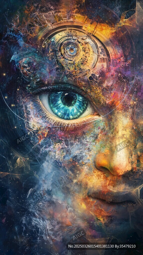梦幻神秘的超现实眼部绘画