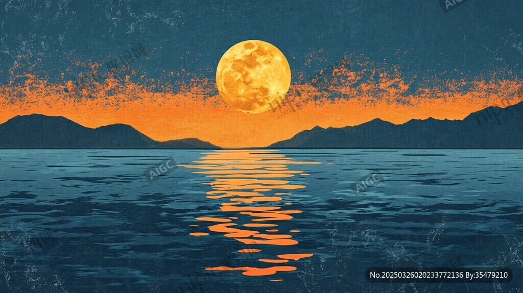 海上升明月 唯美自然景观