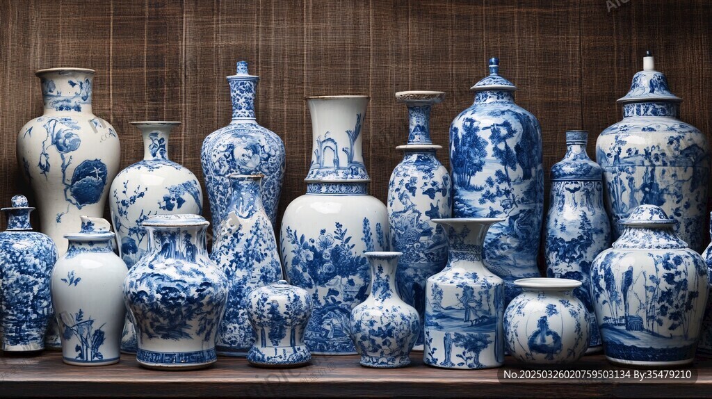 青花瓷瓶陈列展示