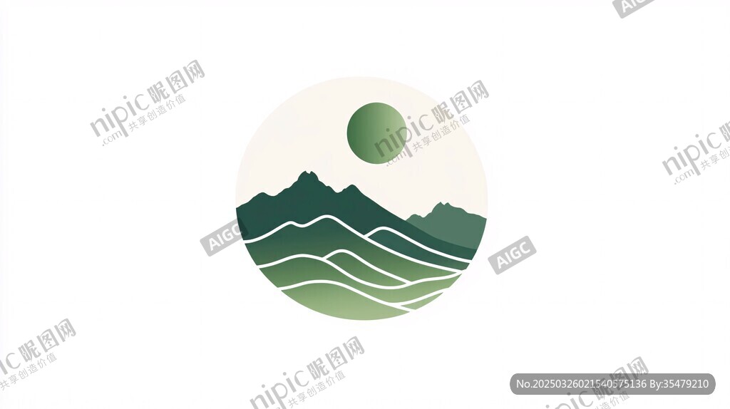 圆形山景图标
