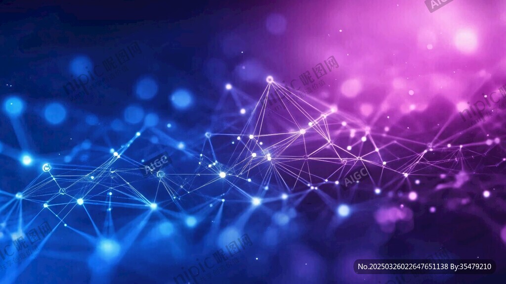 梦幻科技感粒子连线背景
