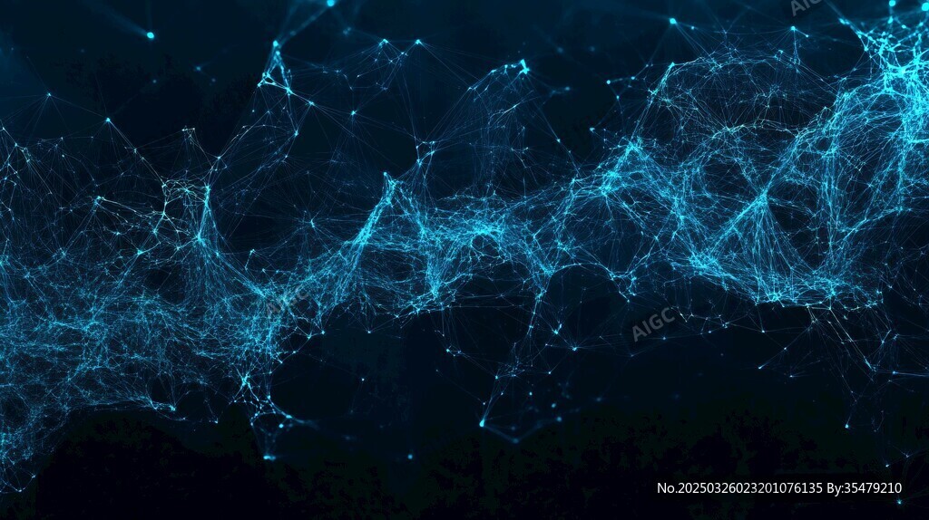 梦幻蓝色科技感网络线条