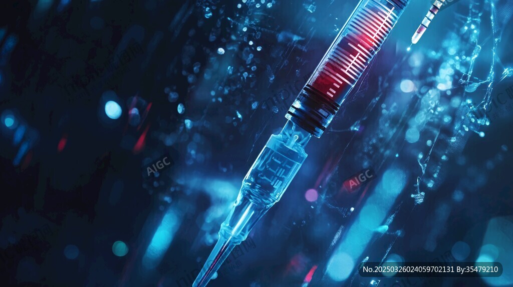 科技感十足的注射器画面