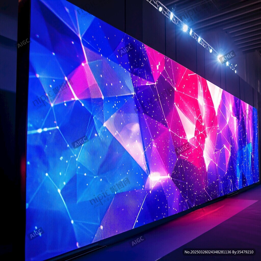 绚丽几何图案LED大屏展示