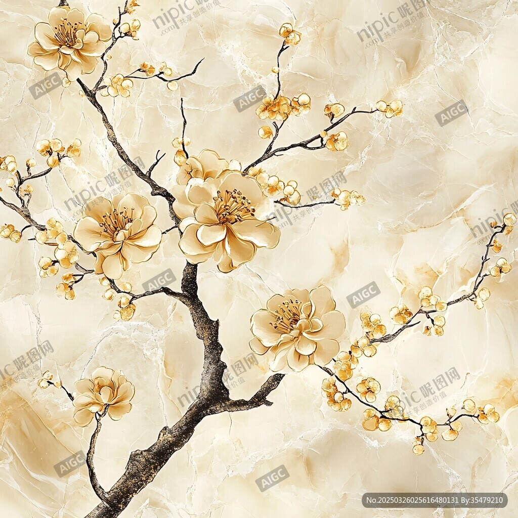 金枝玉花中式典雅背景图