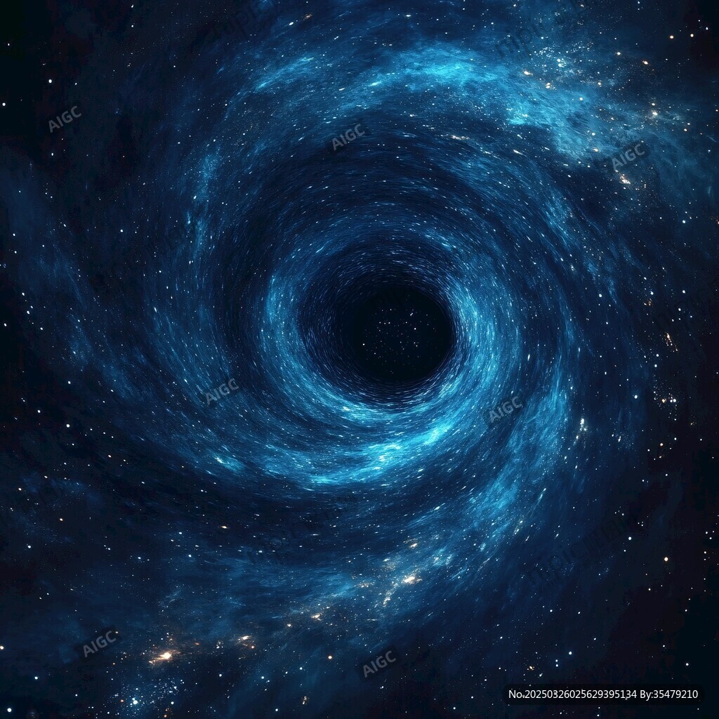 梦幻蓝色宇宙黑洞景象