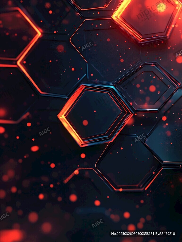 科技感六边形发光背景