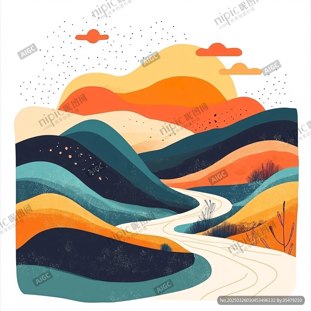 山间小道的绚丽风光