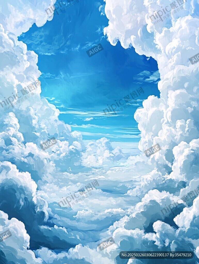 梦幻云海中的蓝天奇景