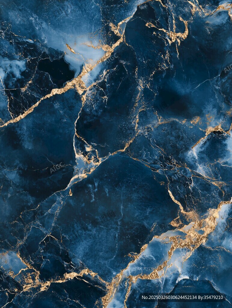 深蓝金纹大理石纹理背景