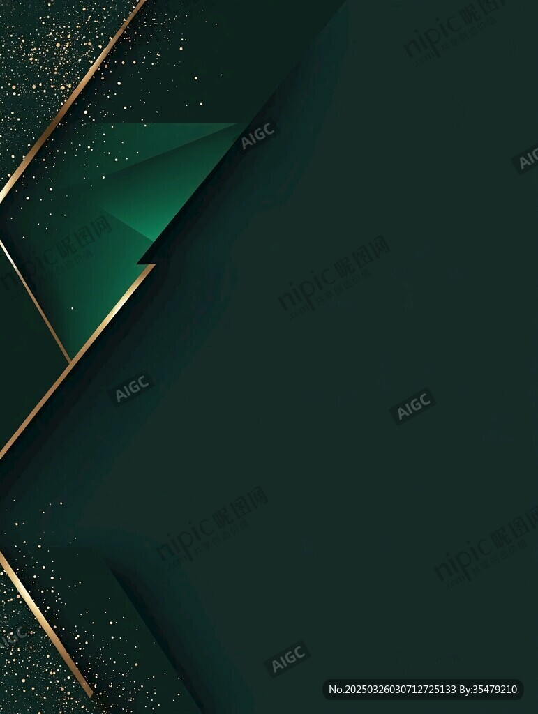 深绿金框背景设计素材
