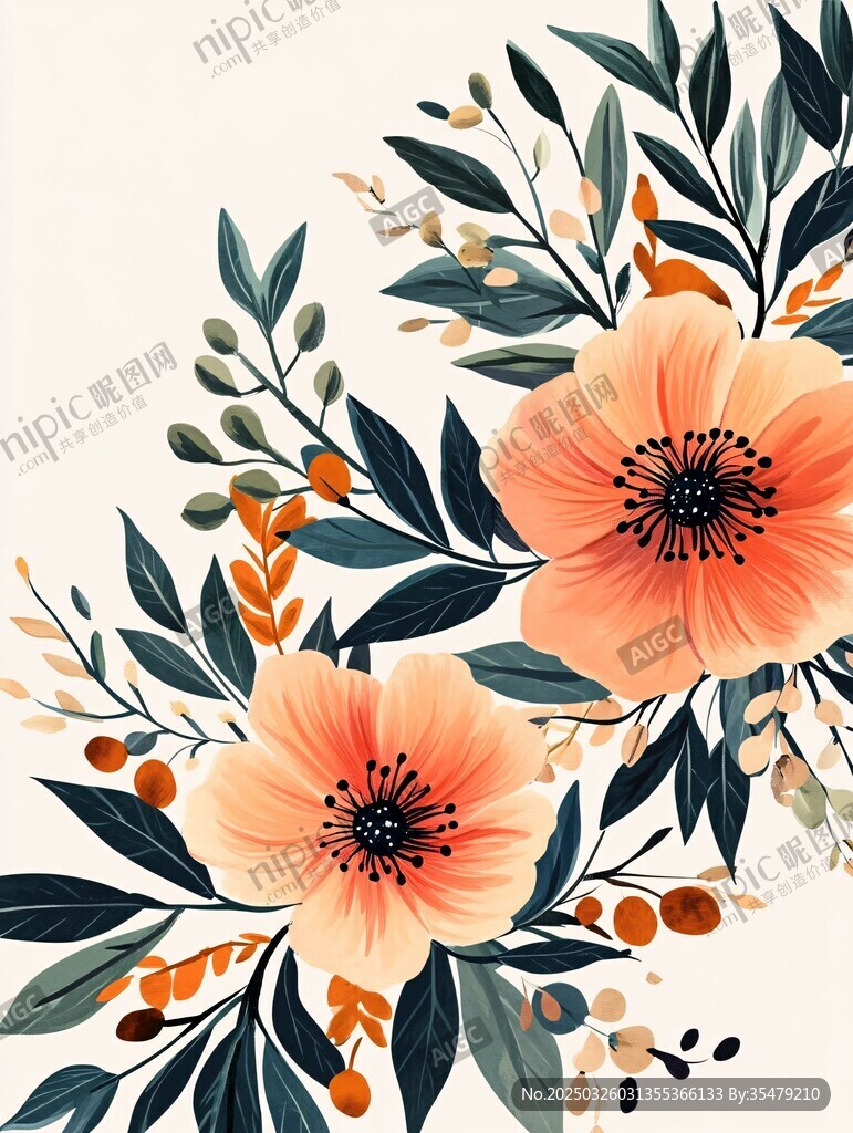 花卉植物装饰插画设计