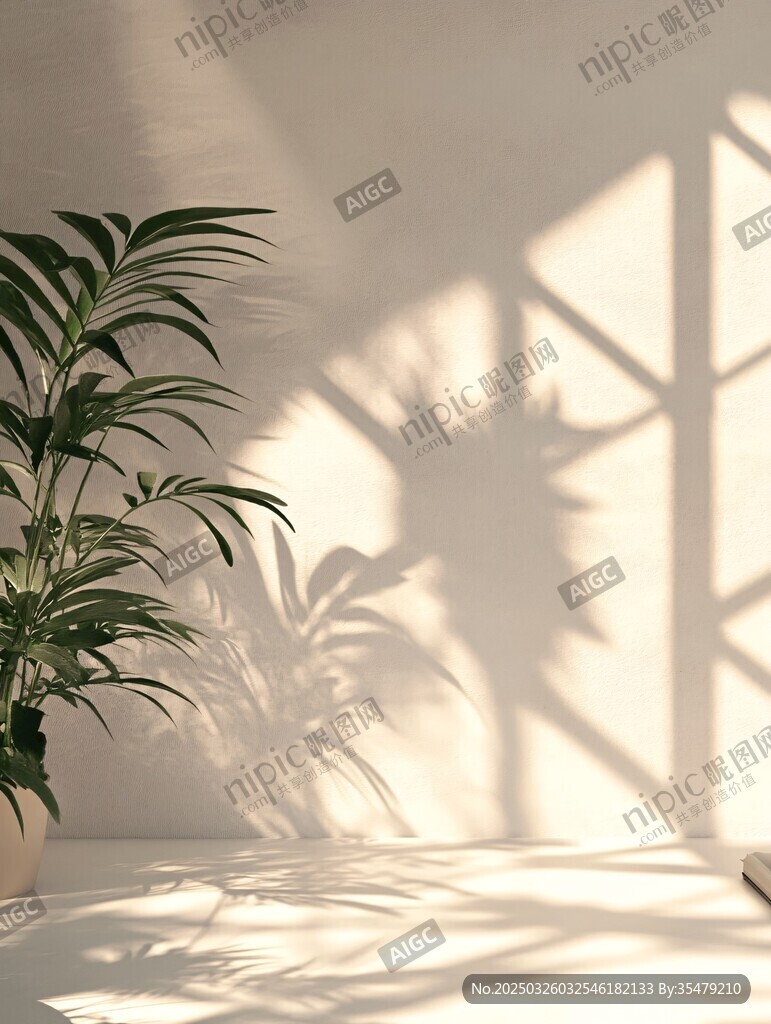 室内光影下的绿植景致