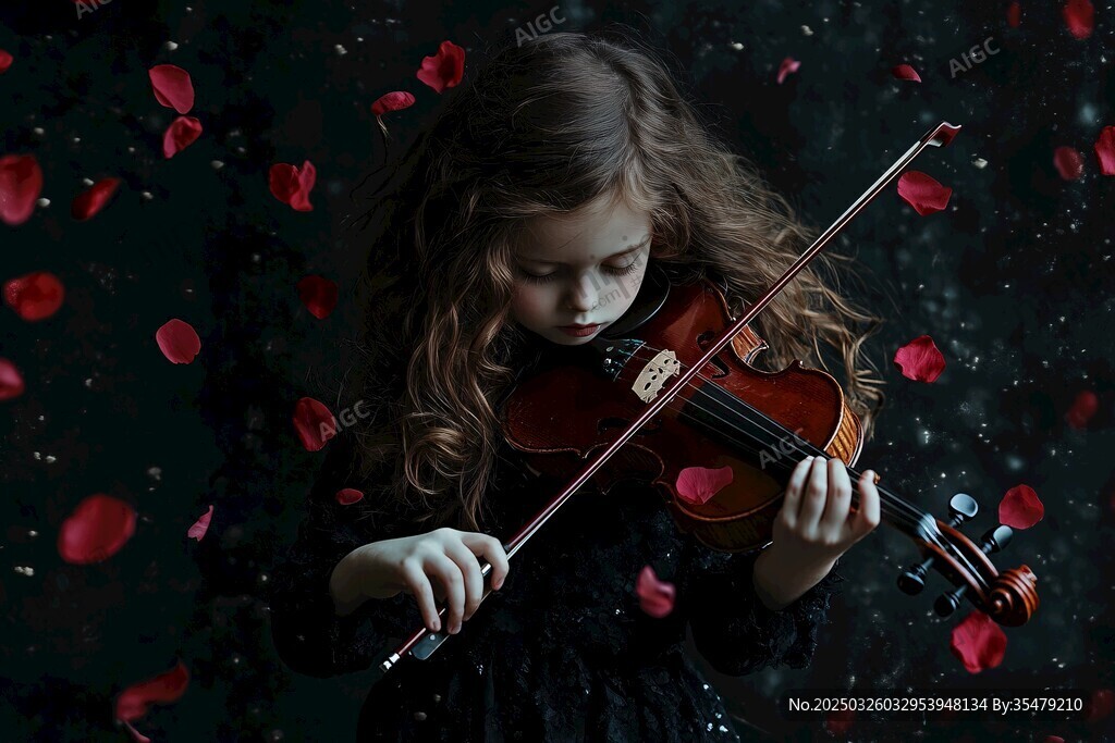 女孩优雅奏响小提琴之韵