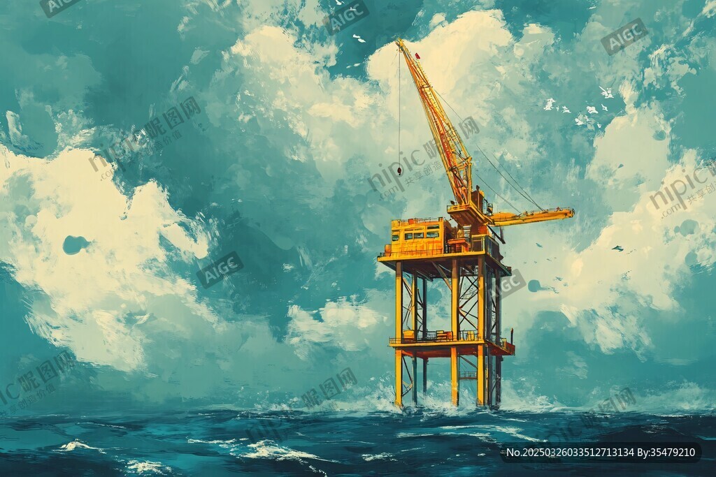 海上起重机 壮丽海洋景象