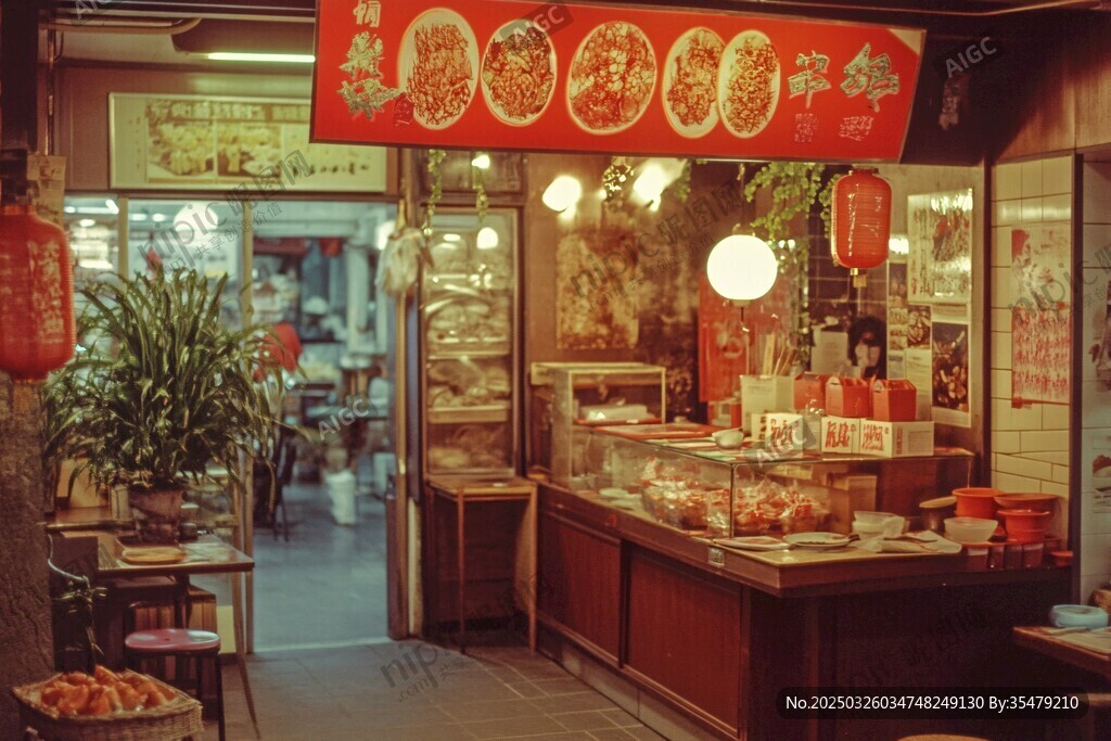 传统中式糕点店温馨一角