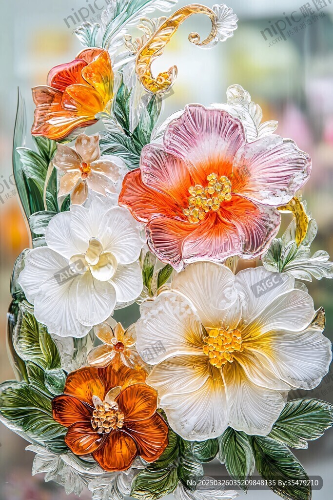 精美立体花卉装饰艺术品