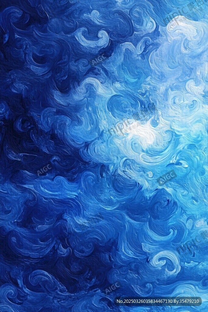 梦幻蓝色抽象流动纹理